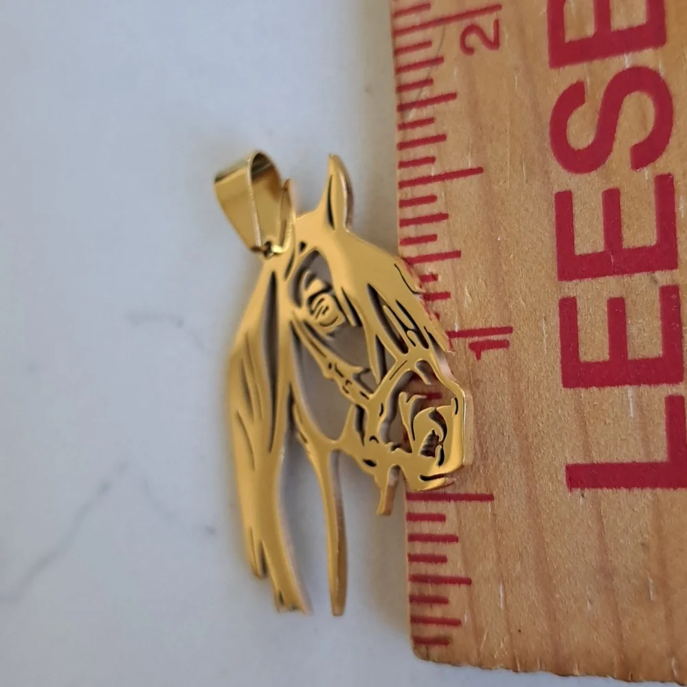 Gold Horse Pendant Necklace - Picture 5 of 5